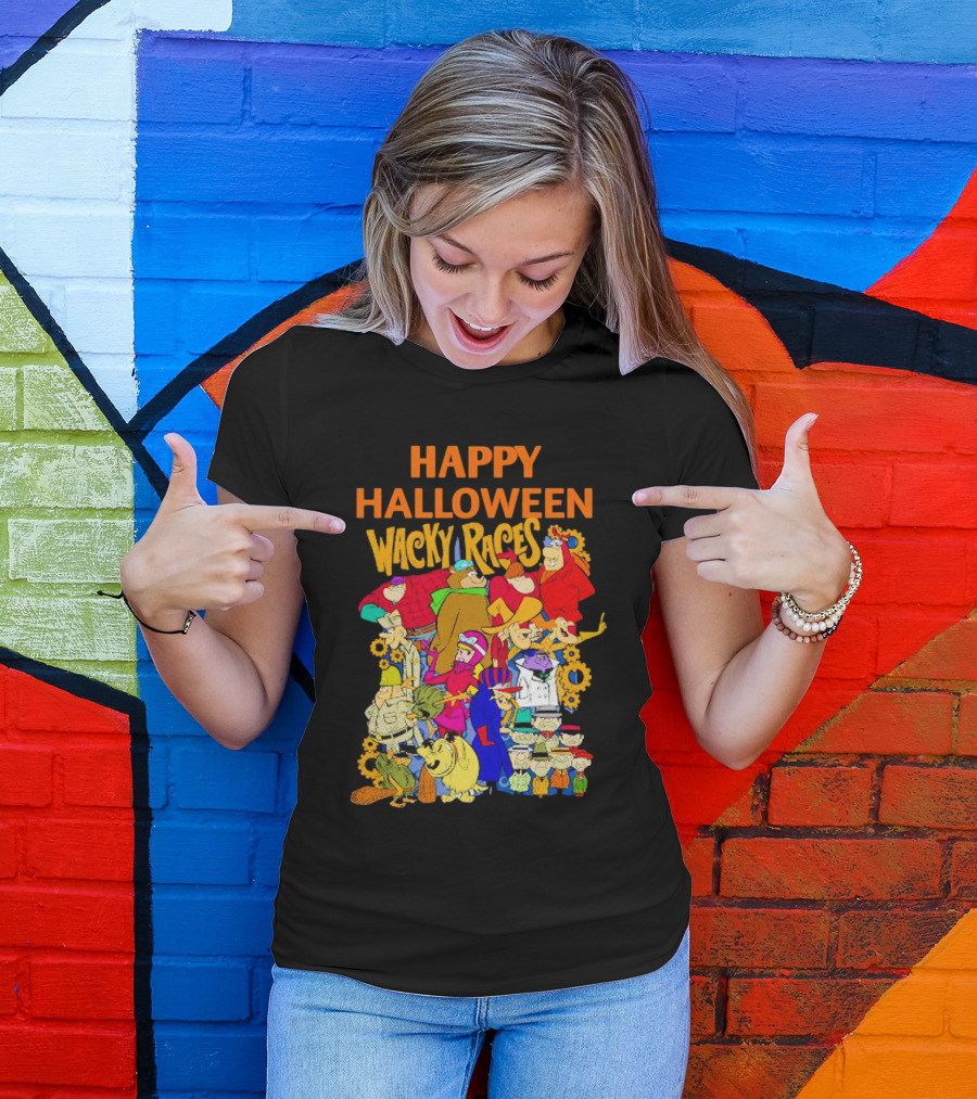 Happy Halloween Wacky Races Characters T-Shirt