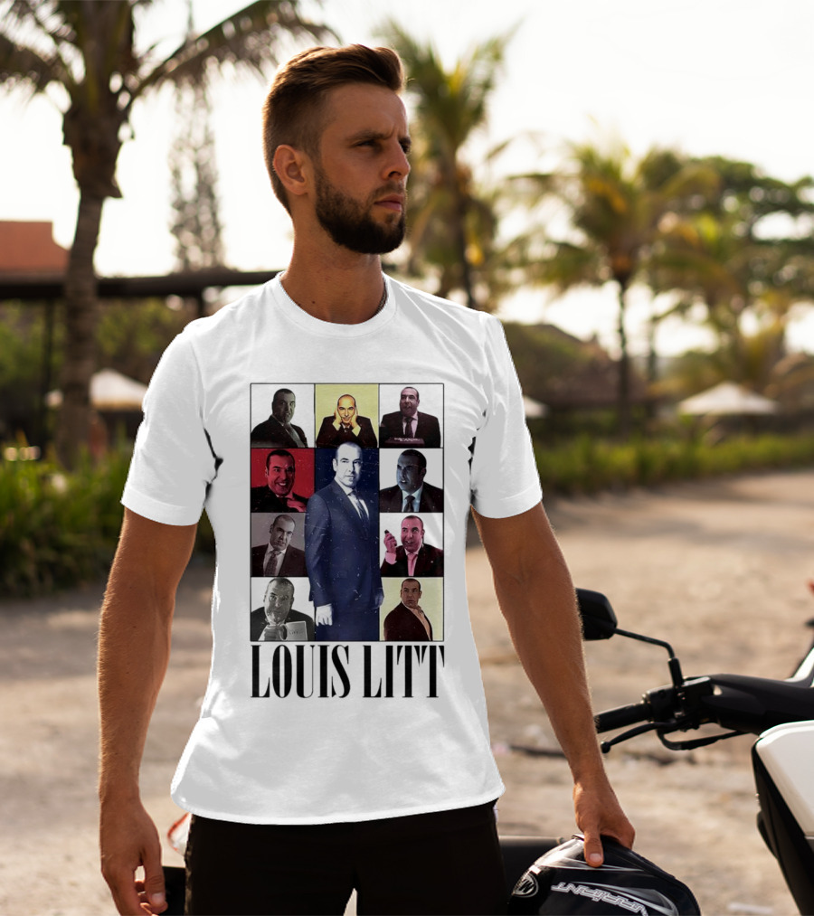 LOUIS LITT COLLAGE CHARACTERS MULTIPLE EXPRESSIONS SUITS SERIES T-Shirt