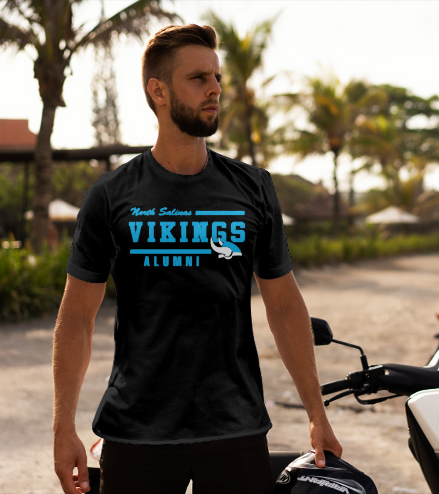 North Salinas Vikings Alumni Blue Viking Helmet T-Shirt