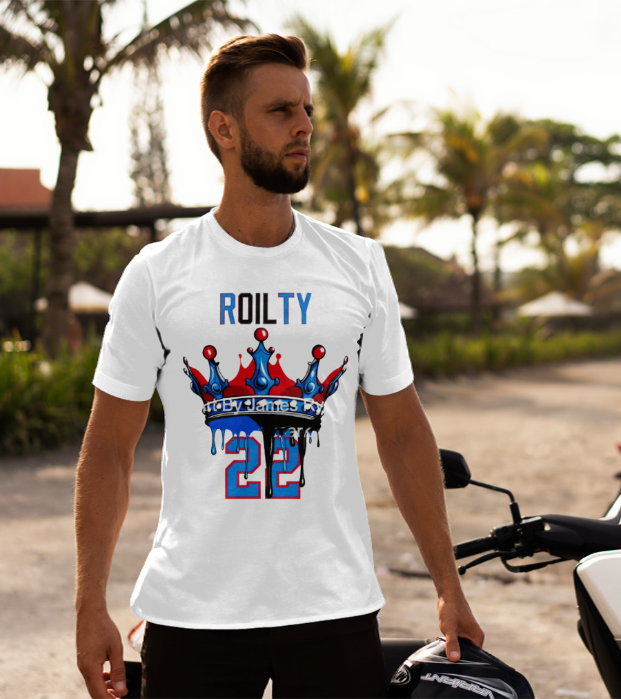 ROILTY 22 Crown Red Blue Dripping T-Shirt