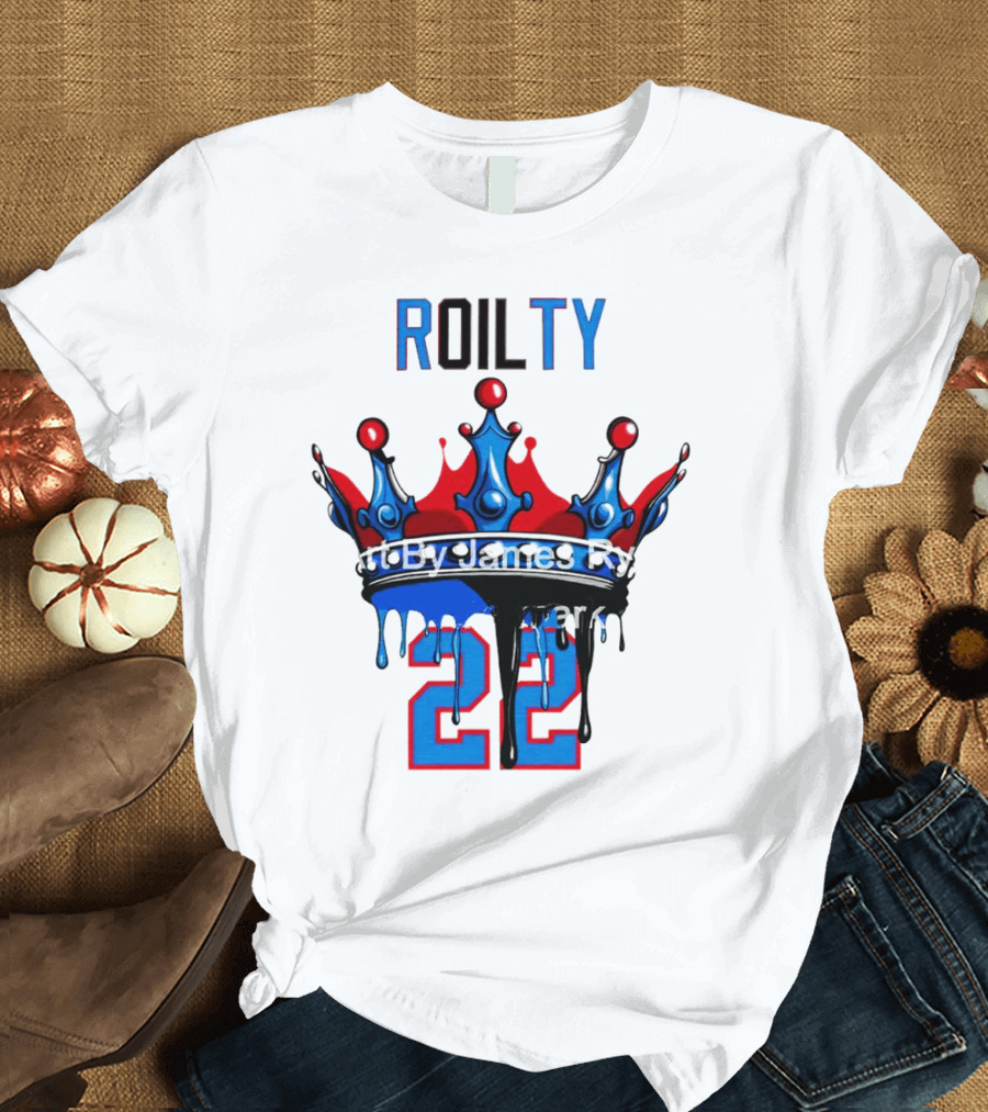 ROILTY 22 Crown Red Blue Dripping T-Shirt