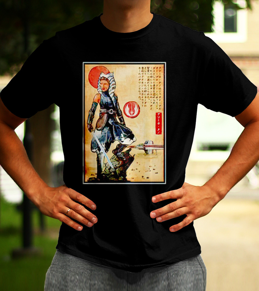 The Way Of Fulcrum Ahsoka Tano Jedi Order Katana Japanese Style Set Neon Fitted_m22f16 T-Shirt