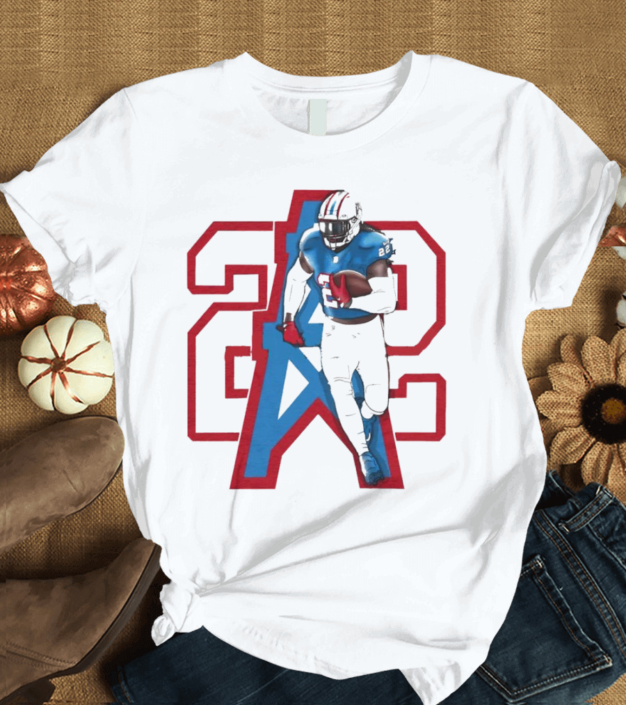 Derrick Henry Tennessee Titans 29 Oilers Throwback Running Back Cartoon T-Shirt