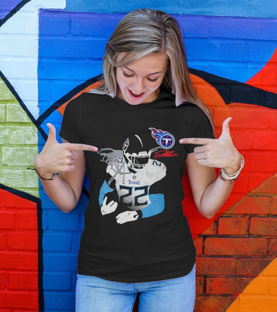 Derrick Henry Tennessee Titans NFL Jersey With Logo And Signature T-Shirt