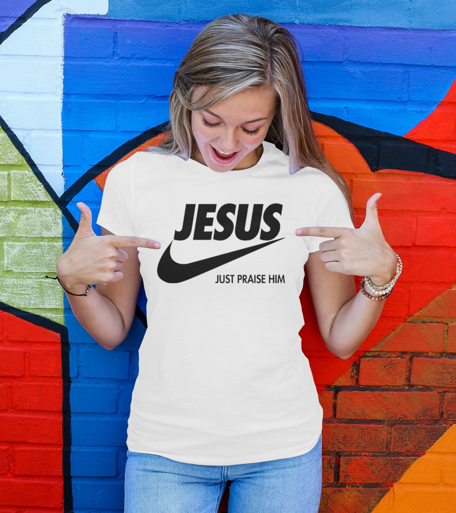 Jesus Just Praise Him Swoosh T-Shirt