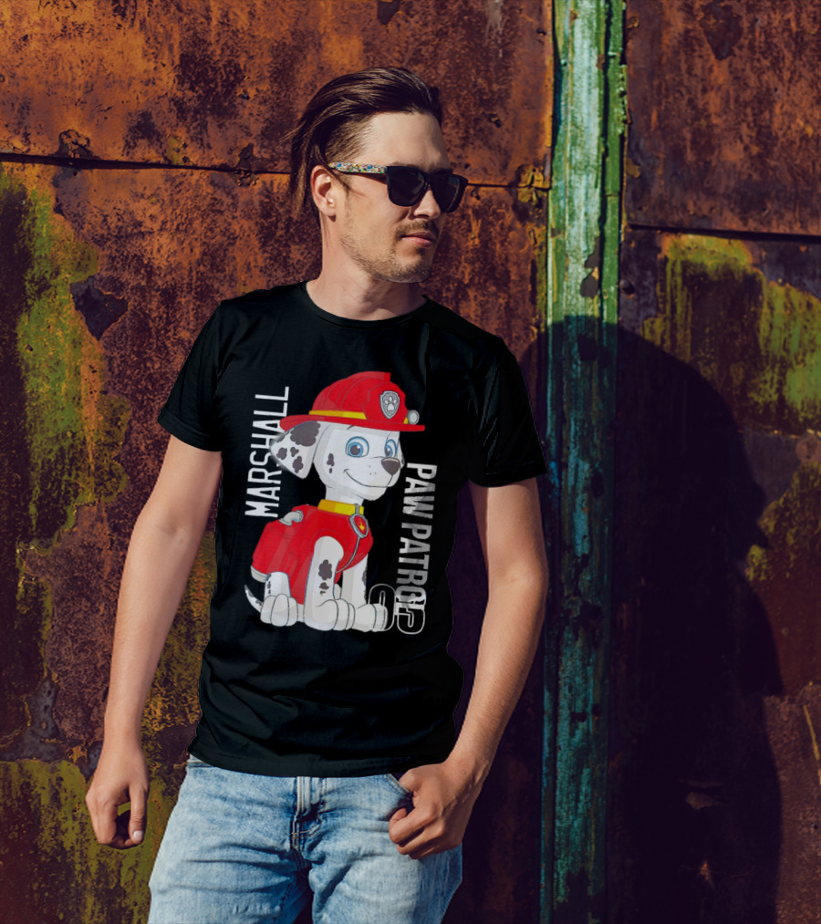 Marshal Paw Patrol Firefighter Pup With Bone Tag T-Shirt
