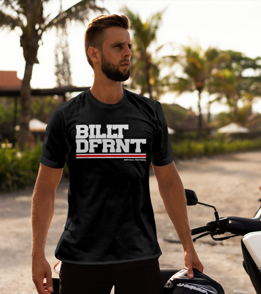 Buffalo Football Billt Dfrnt Red White Stripes T-Shirt