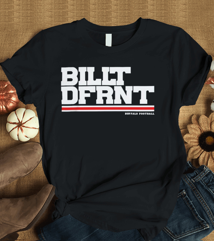 Buffalo Football Billt Dfrnt Red White Stripes T-Shirt