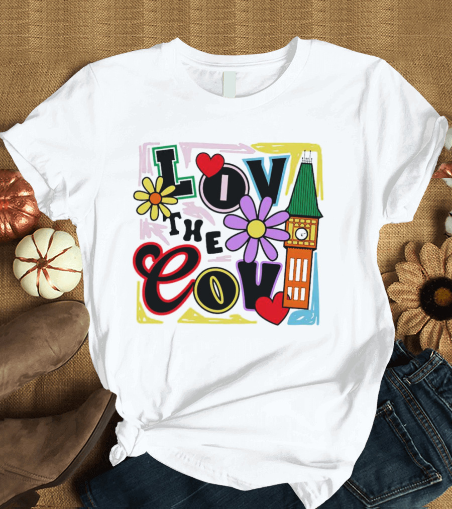 Lov The Cov Big Ben Flowers Hearts T-Shirt
