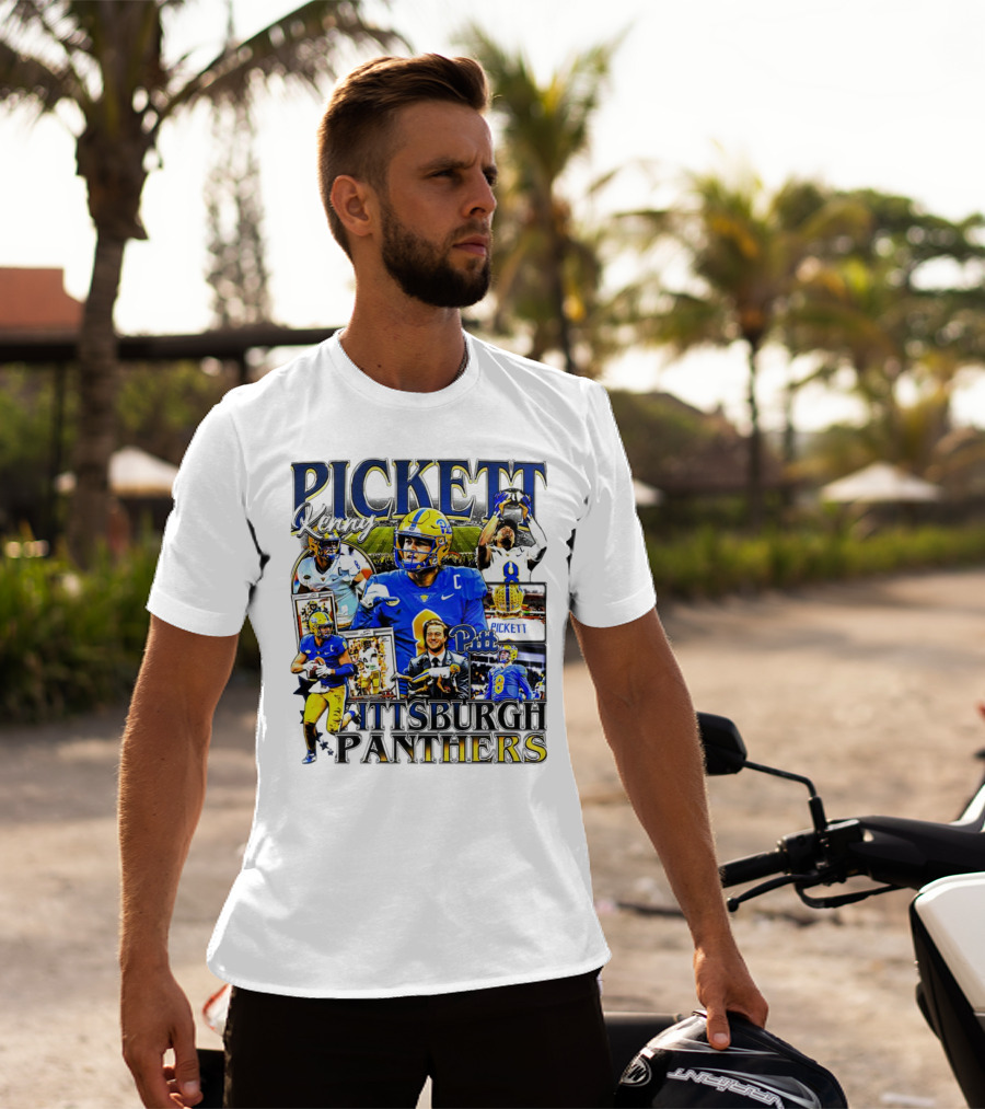 Kenny Pickett Pittsburgh Panthers Football Quarterback Action Collage T-Shirt
