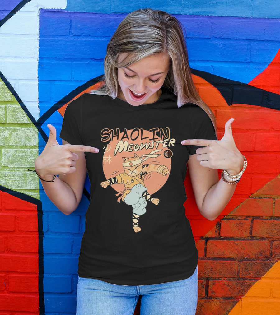 Shaolin Meowster Martial Arts Cat XIII T-Shirt