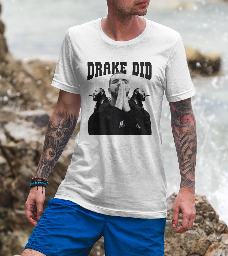 Drake Did Aubrey Drake Graham Vintage Prayer Pose Black And White Trio T-Shirt