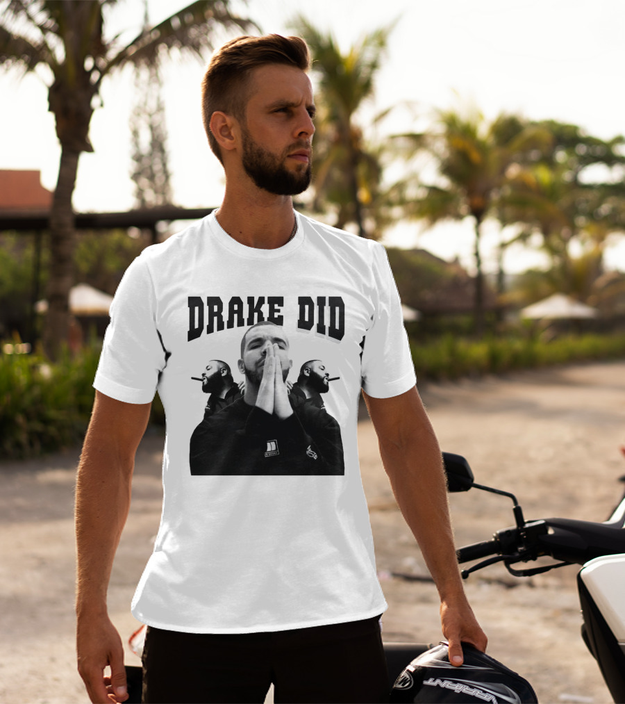 Drake Did Aubrey Drake Graham Vintage Prayer Pose Black And White Trio T-Shirt