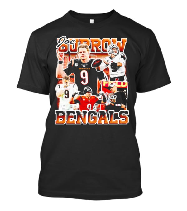 Joe Burrow Bengals Legends Number 9 Quarterback Cincinnati NFL Stars T-Shirt