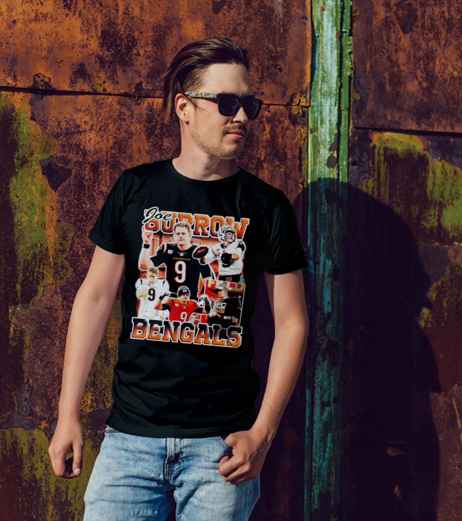 Joe Burrow Bengals Legends Number 9 Quarterback Cincinnati NFL Stars T-Shirt