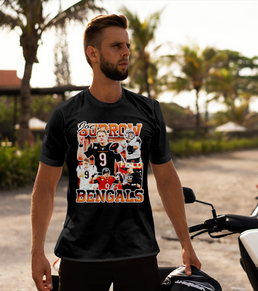 Joe Burrow Bengals Legends Number 9 Quarterback Cincinnati NFL Stars T-Shirt
