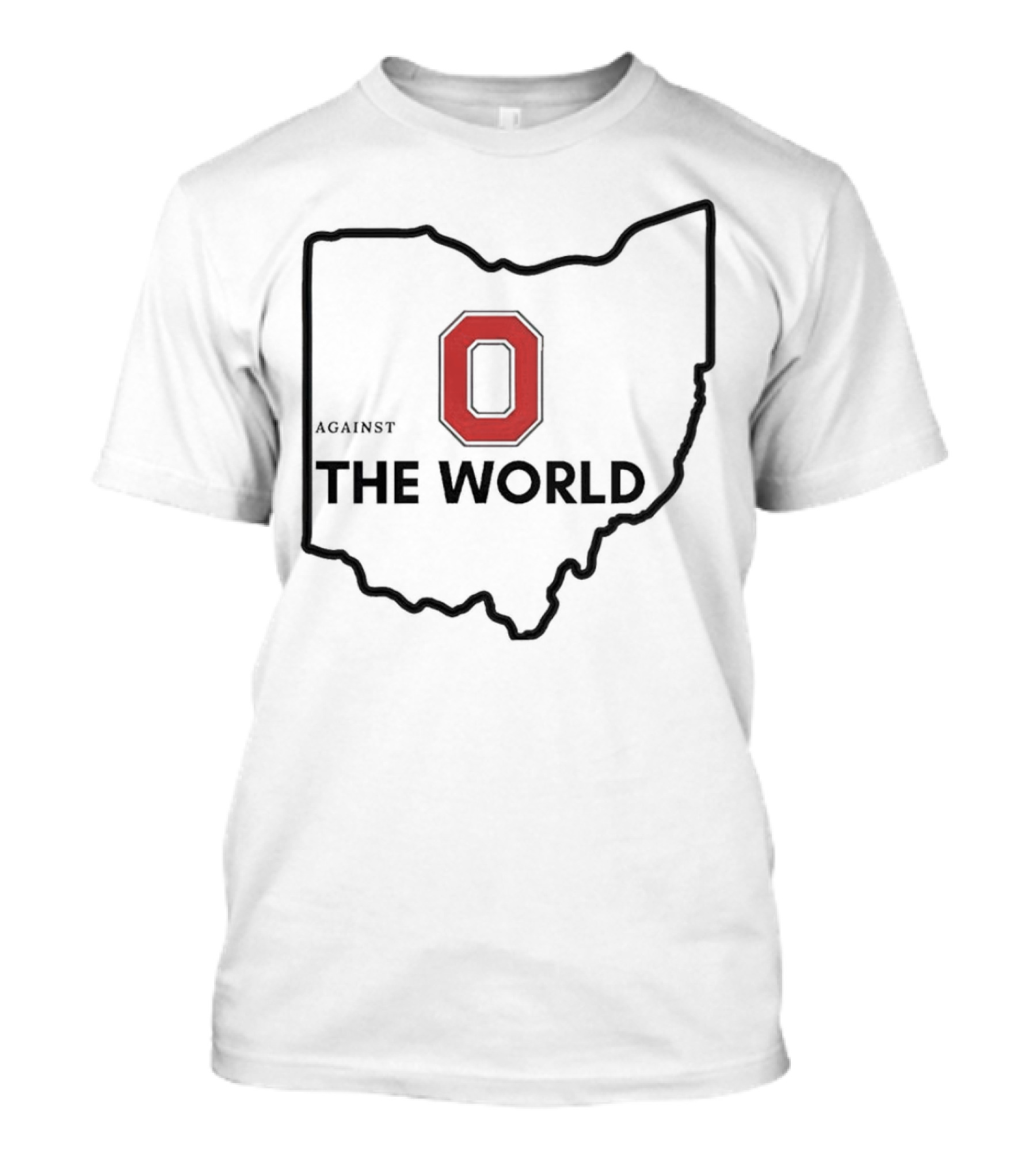 Ohio State Buckeye O Against The World Map Outline T-Shirt