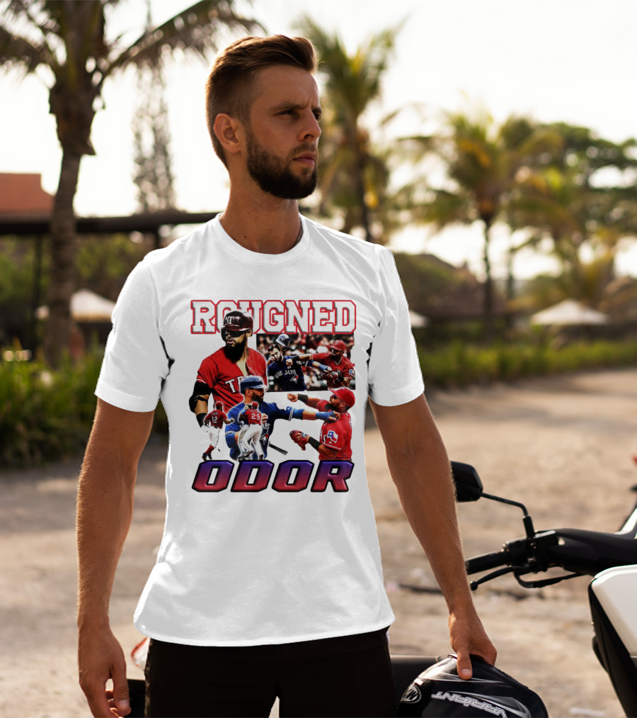Rougned Odor Texas Blue Jays Brawl Action T-Shirt