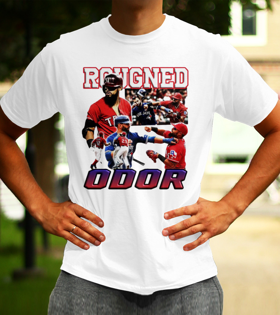 Rougned Odor Texas Blue Jays Brawl Action T-Shirt