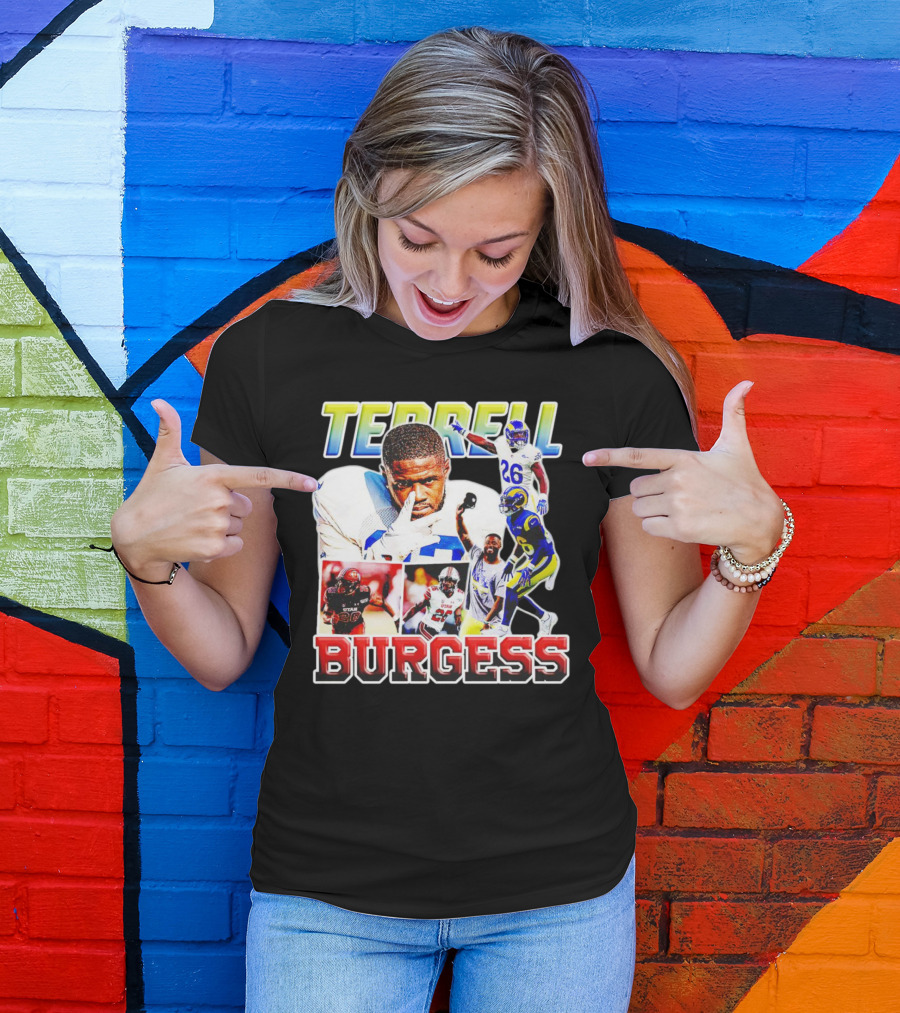 Terrell Burgess Los Angeles Rams Football Collage T-Shirt