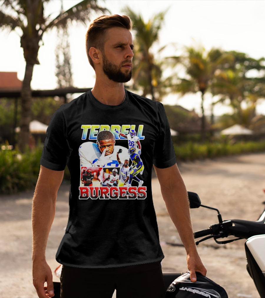 Terrell Burgess Los Angeles Rams Football Collage T-Shirt