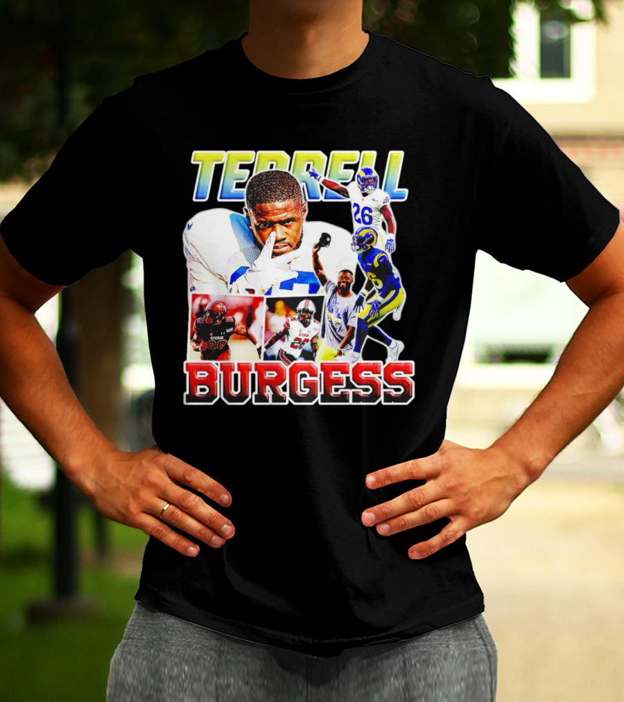 Terrell Burgess Los Angeles Rams Football Collage T-Shirt