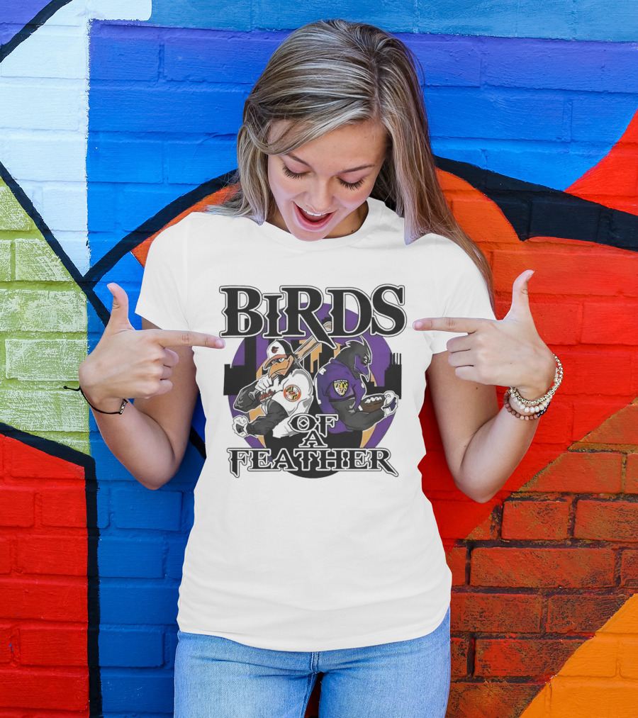 Birds Of A Feather Baltimore Ravens And Orioles T-Shirt