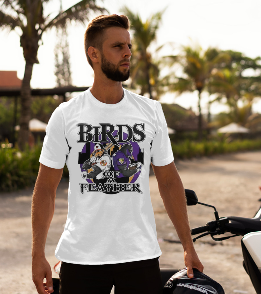 Birds Of A Feather Baltimore Ravens And Orioles T-Shirt