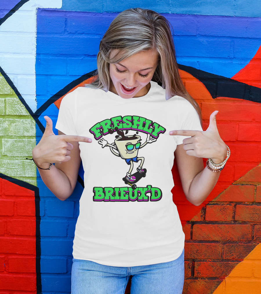 Freshly Brieux'd Skateboarding Cup Character T-Shirt
