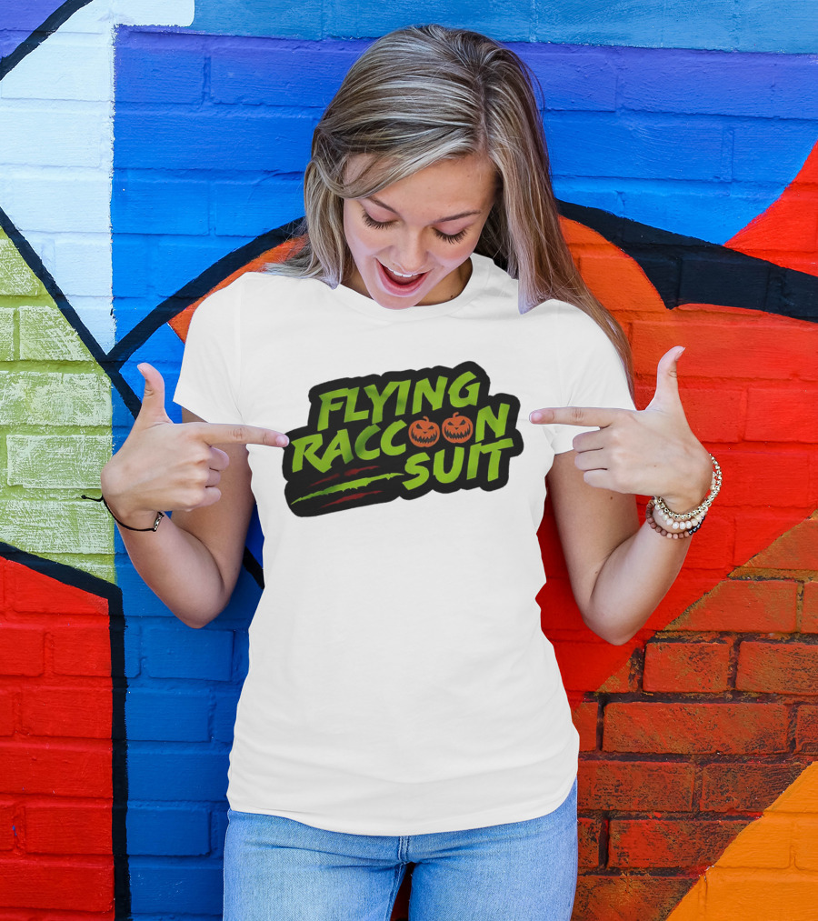 Flying Raccoon Suit This Is Skaloween Jack-O'-Lantern Claw Marks T-Shirt