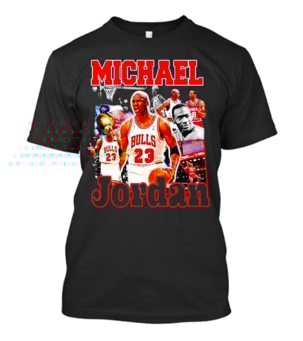 Michael Jordan Bulls 23 Basketball Legend Collage T-Shirt