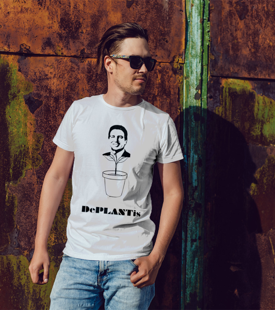 Ron DeSantis DePlantis Pot Plant Illustration House Of Maga T-Shirt