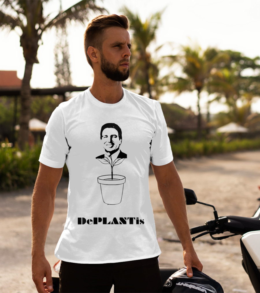 Ron DeSantis DePlantis Pot Plant Illustration House Of Maga T-Shirt