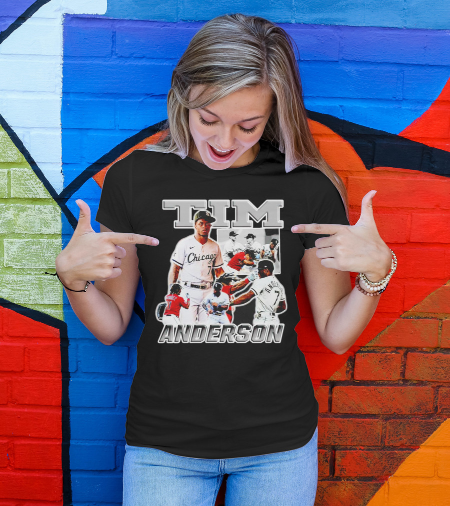Tim Anderson Chicago White Sox Baseball Collage T-Shirt
