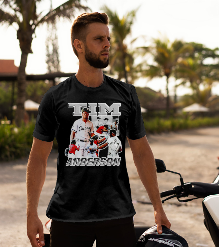 Tim Anderson Chicago White Sox Baseball Collage T-Shirt