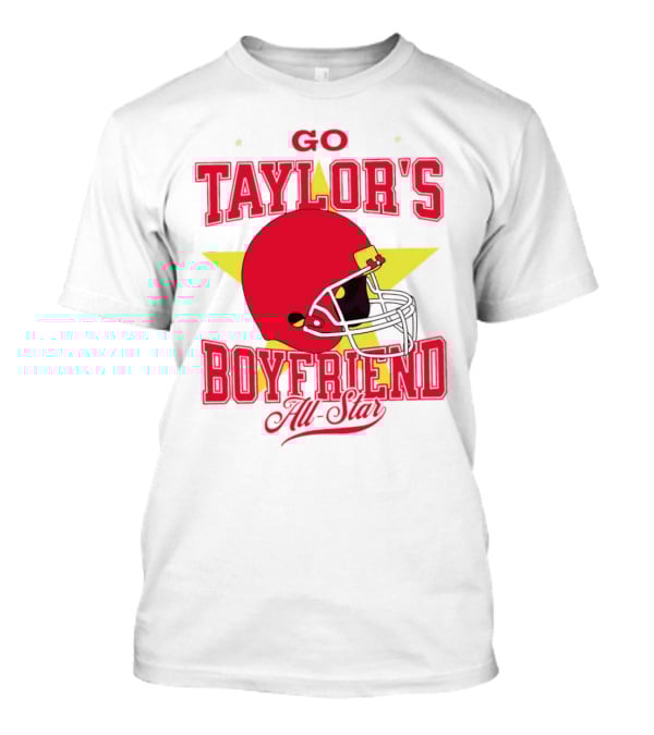 Go Taylor's Boyfriend All-Star Red Helmet Kansas City Chiefs T-Shirt
