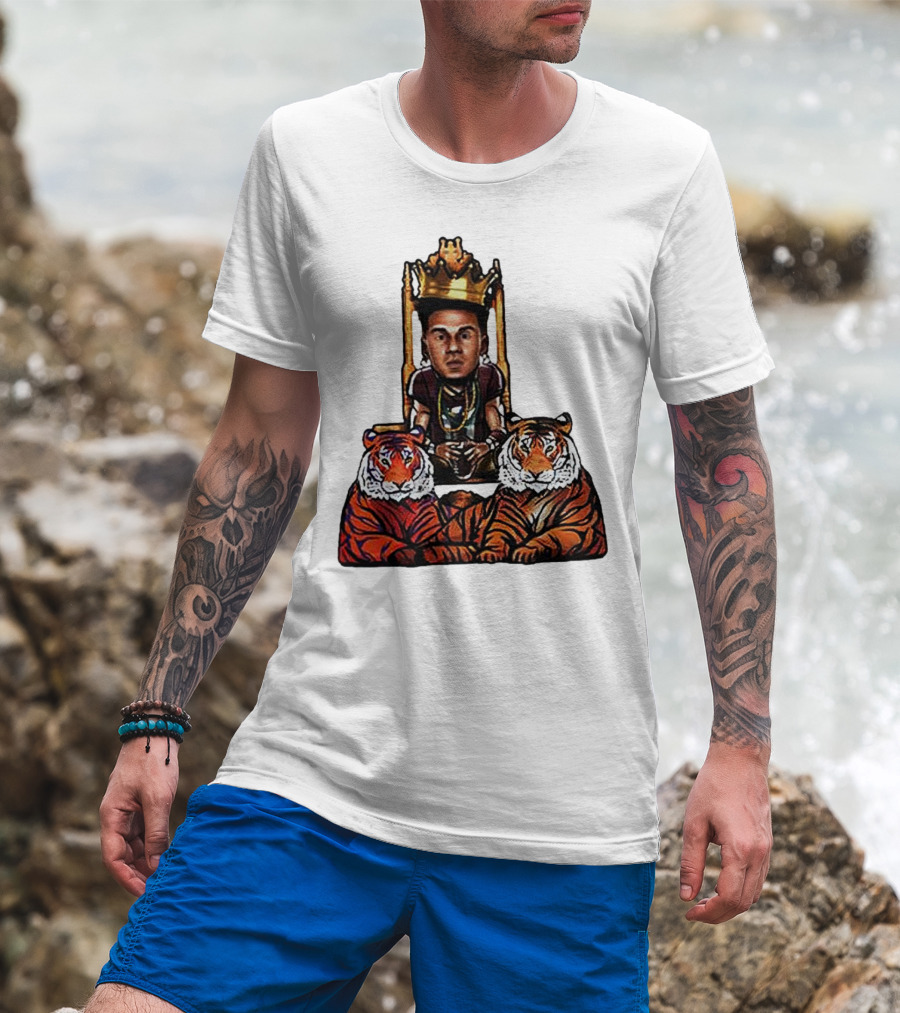 Jordan Travis Tigers King Florida State Seminoles Throne With Crown And Tigers T-Shirt
