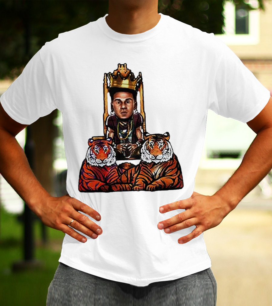 Jordan Travis Tigers King Florida State Seminoles Throne With Crown And Tigers T-Shirt