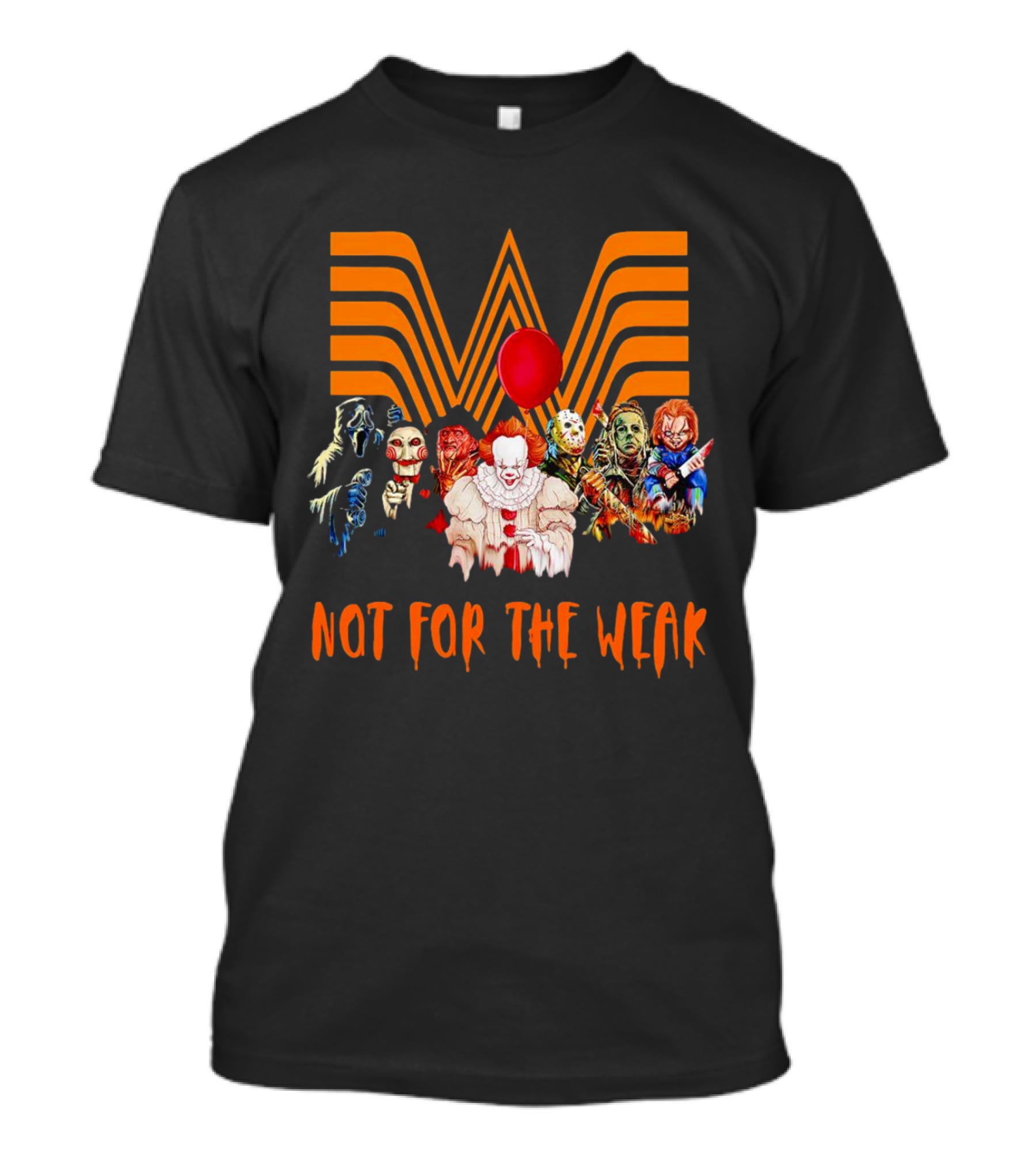 Whataburger Horror Movie Characters Not For The Weak Iconic Spooky Mashup T-Shirt