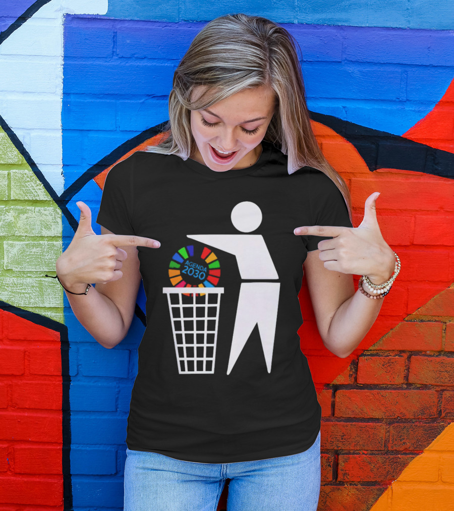 Bin Agenda 2030 Global Goals Symbol In Trash T-Shirt