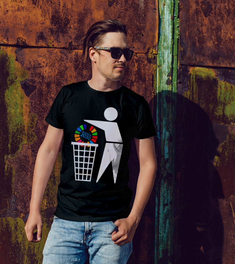 Bin Agenda 2030 Global Goals Symbol In Trash T-Shirt
