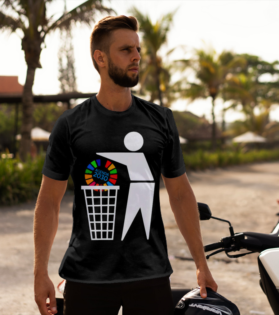 Bin Agenda 2030 Global Goals Symbol In Trash T-Shirt