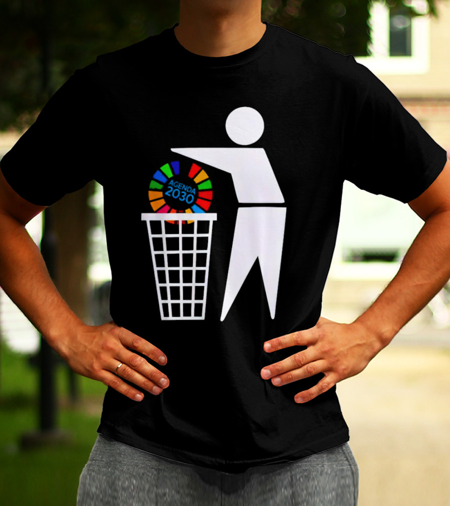 Bin Agenda 2030 Global Goals Symbol In Trash T-Shirt