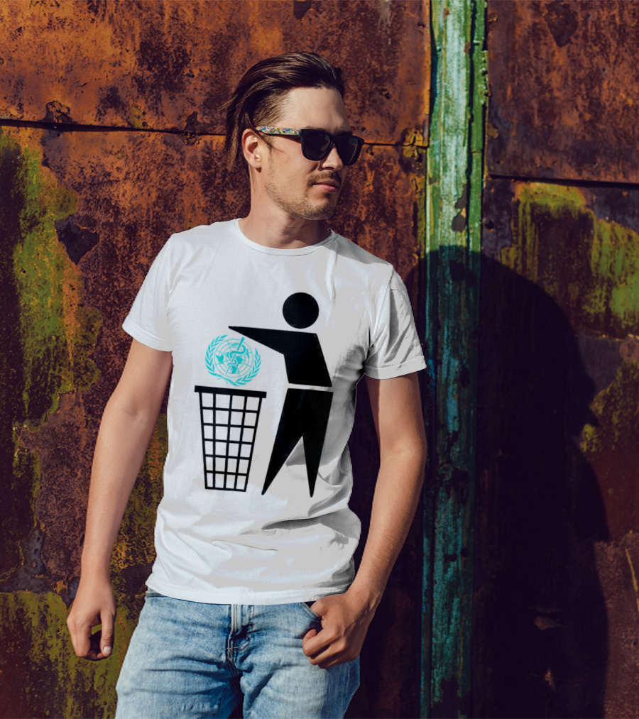 Bin The WHO Emblem Discard Gesture T-Shirt
