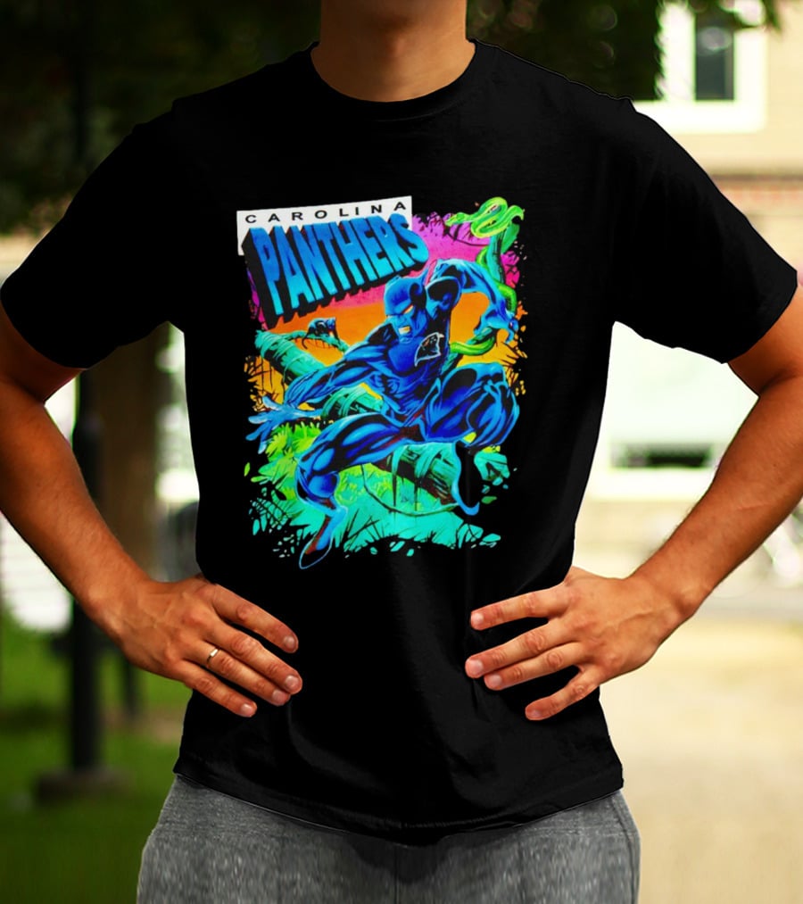 Carolina Panthers Black Panther Jungle Action T-Shirt