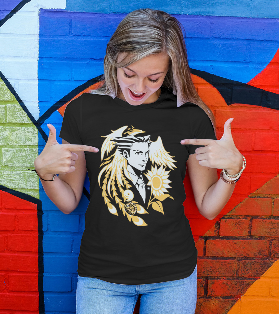 Fangamer Barbed Headed Attorney Phoenix Wright Sunflowers Wings T-Shirt