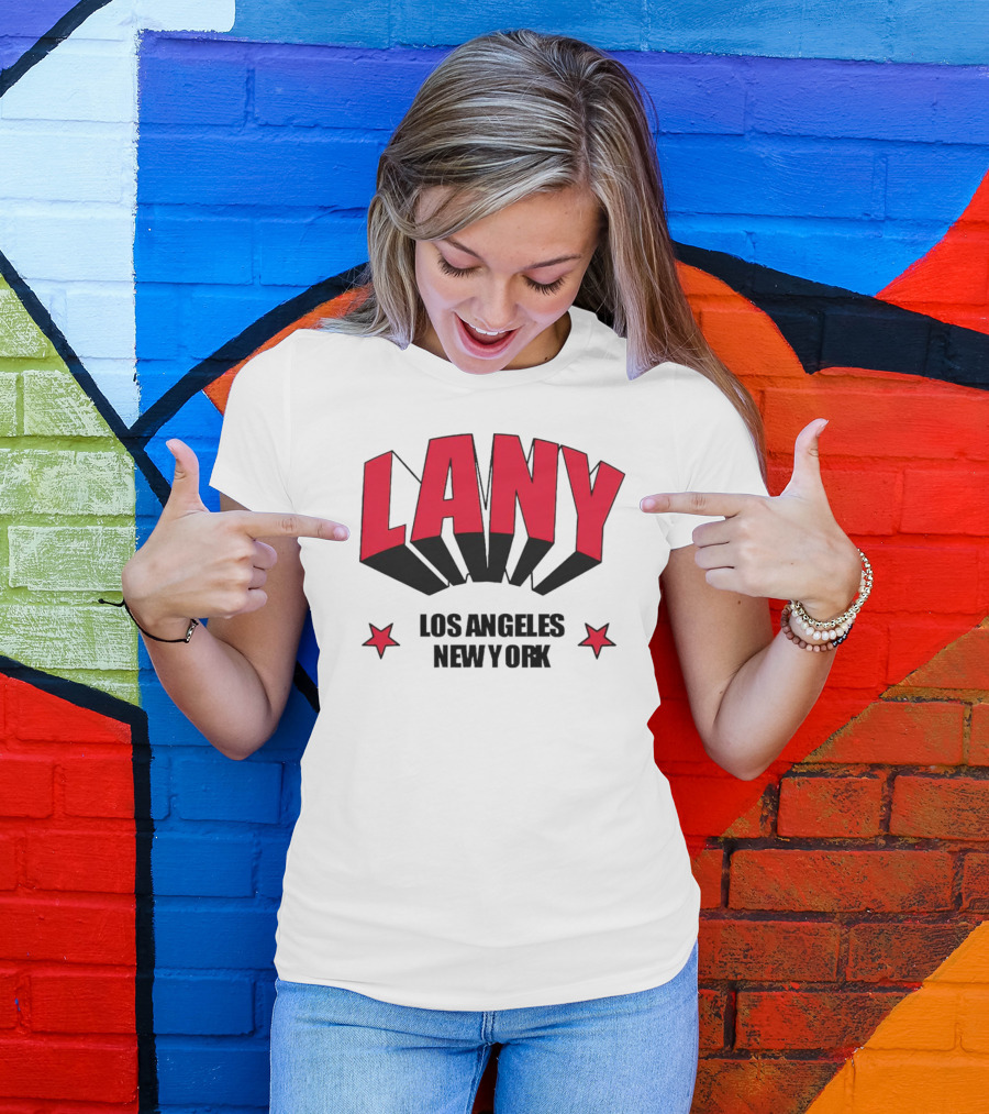 LANY Los Angeles New York Bold Red Stars T-Shirt