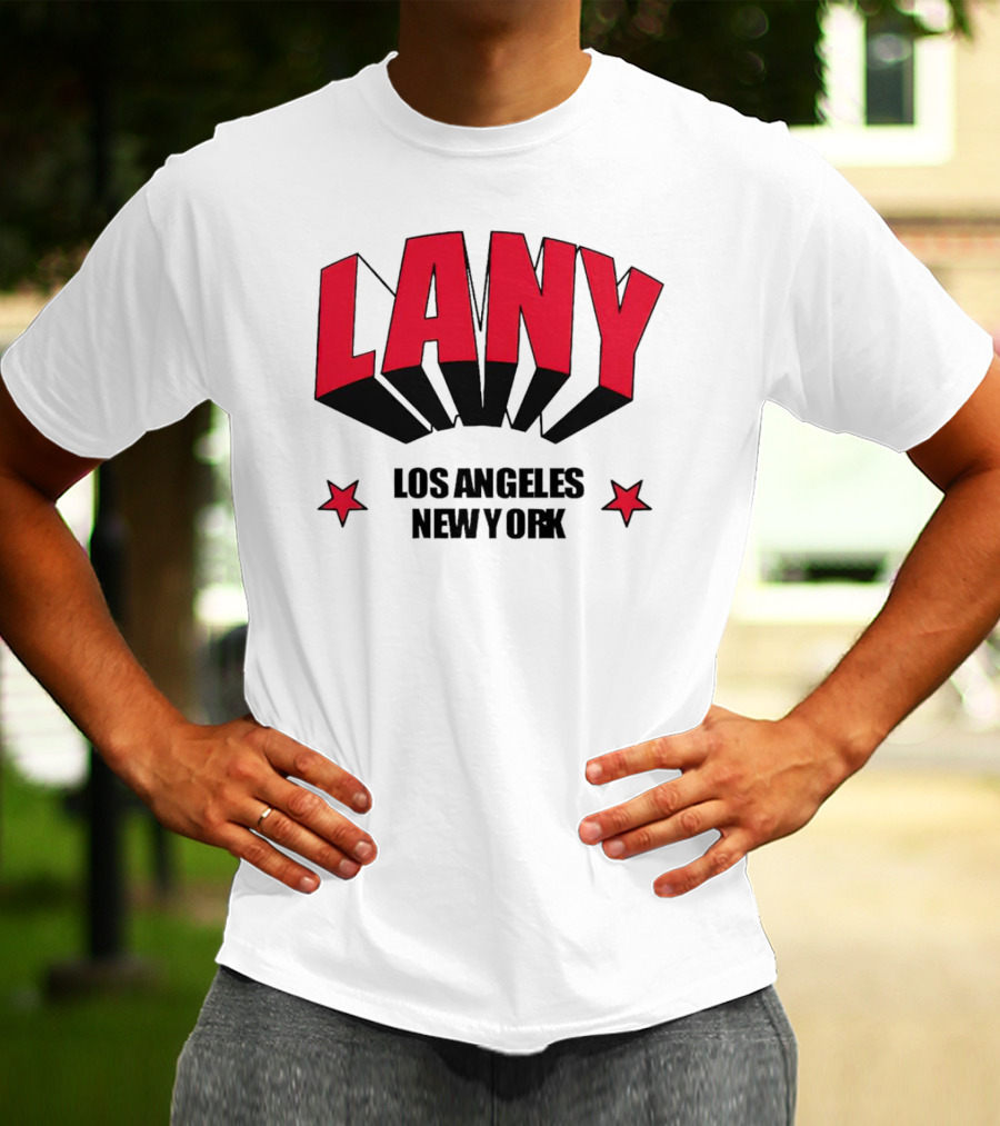 LANY Los Angeles New York Bold Red Stars T-Shirt