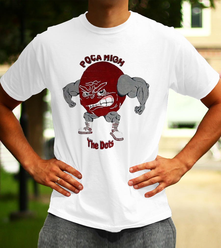 POCA HIGH The Dots Mascot With Muscular Arms And Sneakers T-Shirt