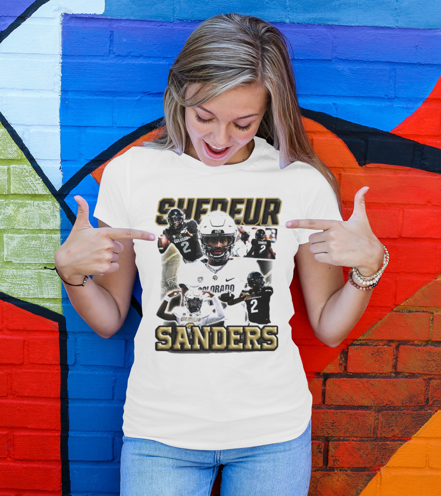 Shedeur Sanders Colorado Football Player Collage T-Shirt